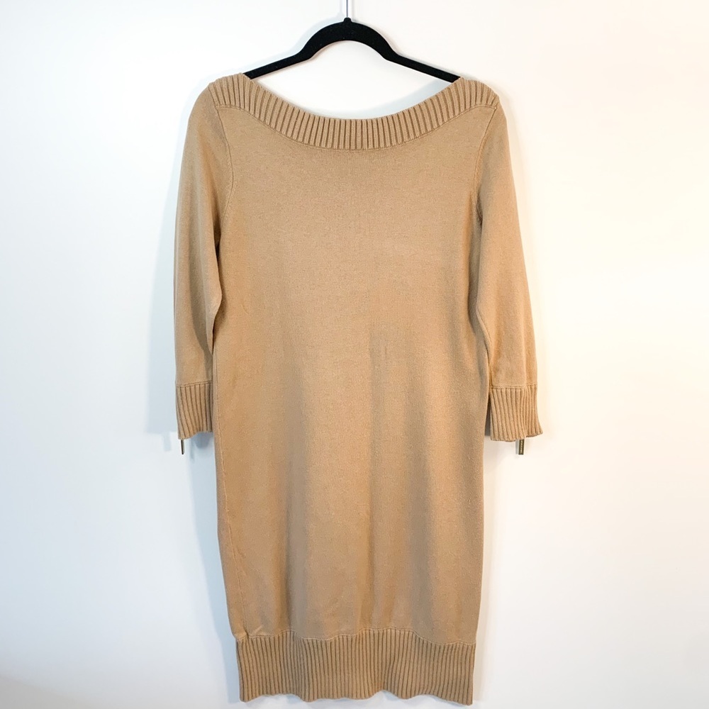 Michael Kors Camel Brown Knit Sweater Dress Size Medium